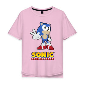 Мужская футболка хлопок Oversize с принтом Old Sonic в Кировске, 100% хлопок | свободный крой, круглый ворот, “спинка” длиннее передней части | 