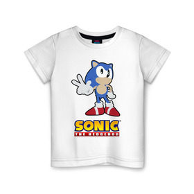 Детская футболка хлопок с принтом Old Sonic в Кировске, 100% хлопок | круглый вырез горловины, полуприлегающий силуэт, длина до линии бедер | Тематика изображения на принте: 