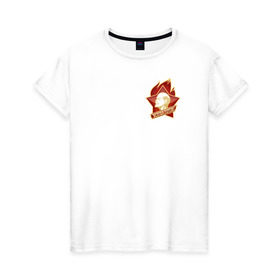 Женская футболка хлопок с принтом Ностальгия: Пионер в Кировске, 100% хлопок | прямой крой, круглый вырез горловины, длина до линии бедер, слегка спущенное плечо | ностальгия: пионерпионерия | ссср