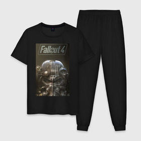 Мужская пижама хлопок с принтом Fallout4 в Кировске, 100% хлопок | брюки и футболка прямого кроя, без карманов, на брюках мягкая резинка на поясе и по низу штанин
 | 