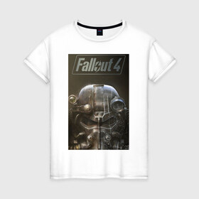 Женская футболка хлопок с принтом Fallout4 в Кировске, 100% хлопок | прямой крой, круглый вырез горловины, длина до линии бедер, слегка спущенное плечо | 