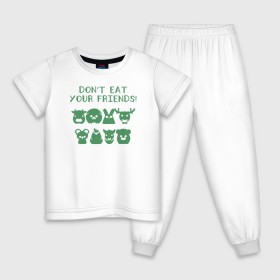 Детская пижама хлопок с принтом Dont Eat Your Friends в Кировске, 100% хлопок |  брюки и футболка прямого кроя, без карманов, на брюках мягкая резинка на поясе и по низу штанин
 | 
