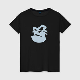Женская футболка хлопок с принтом Горилла в Кировске, 100% хлопок | прямой крой, круглый вырез горловины, длина до линии бедер, слегка спущенное плечо | новый год | обезьяна | символ года | символ года   обезьяна.горилла