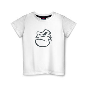 Детская футболка хлопок с принтом Горилла в Кировске, 100% хлопок | круглый вырез горловины, полуприлегающий силуэт, длина до линии бедер | горилла | обезьяна | обезьяна   символ 2016 года.новый год | символ года
