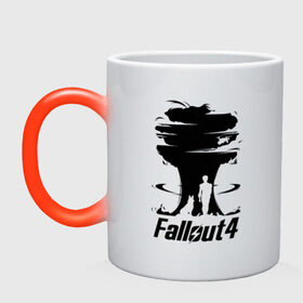 Кружка хамелеон с принтом Fallout 4: взрыв в Кировске, керамика | меняет цвет при нагревании, емкость 330 мл | fallout | fallout 4: взрыввзрыв | апокалипсис | игры | подарок | ядерный