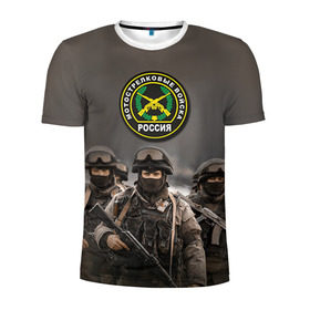 Мужская футболка 3D спортивная с принтом Мотострелковые войска в Кировске, 100% полиэстер с улучшенными характеристиками | приталенный силуэт, круглая горловина, широкие плечи, сужается к линии бедра | армия | войска | мотострелки | пехота | силовые войска
