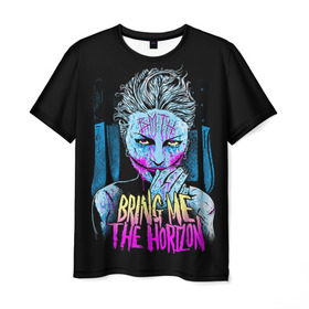 Мужская футболка 3D с принтом Bring Me The Horizon в Кировске, 100% полиэфир | прямой крой, круглый вырез горловины, длина до линии бедер | bmth | bring me the horizon | hardcore | rock | музыка | рок