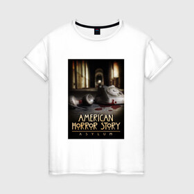 Женская футболка хлопок с принтом American Horror Story в Кировске, 100% хлопок | прямой крой, круглый вырез горловины, длина до линии бедер, слегка спущенное плечо | 