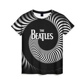 Женская футболка 3D с принтом The Beatles в Кировске, 100% полиэфир ( синтетическое хлопкоподобное полотно) | прямой крой, круглый вырез горловины, длина до линии бедер | beatles | rock | the beatles | битлз | битлс | битлы | рок