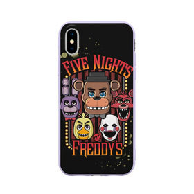 Чехол для Apple iPhone X силиконовый матовый с принтом Five Nights At Freddy`s в Кировске, Силикон | Печать на задней стороне чехла, без боковой панели | five nights at freddys | fnaf | freddy | игры | медведь | мишка | фнаф | фредди
