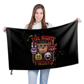 Флаг 3D с принтом Five Nights At Freddy`s в Кировске, 100% полиэстер | плотность ткани — 95 г/м2, размер — 67 х 109 см. Принт наносится с одной стороны | five nights at freddys | fnaf | freddy | игры | медведь | мишка | фнаф | фредди