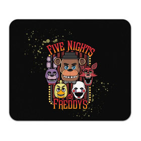 Коврик прямоугольный с принтом Five Nights At Freddy`s в Кировске, натуральный каучук | размер 230 х 185 мм; запечатка лицевой стороны | five nights at freddys | fnaf | freddy | игры | медведь | мишка | фнаф | фредди