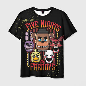 Мужская футболка 3D с принтом Five Nights At Freddy`s в Кировске, 100% полиэфир | прямой крой, круглый вырез горловины, длина до линии бедер | five nights at freddys | fnaf | freddy | игры | медведь | мишка | фнаф | фредди