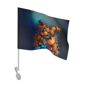 Флаг для автомобиля с принтом Five Nights At Freddy`s в Кировске, 100% полиэстер | Размер: 30*21 см | five nights at freddys | fnaf | freddy | игры | медведь | мишка | фнаф | фредди