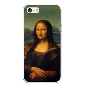 Чехол для Apple iPhone 5/5S силиконовый с принтом Леонардо да Винчи - Мона Лиза в Кировске, Силикон | Область печати: задняя сторона чехла, без боковых панелей | картина | леонардо да винчи | лиза | мона | мона лиза | художник