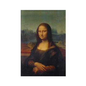 Обложка для паспорта матовая кожа с принтом Леонардо да Винчи - Мона Лиза в Кировске, натуральная матовая кожа | размер 19,3 х 13,7 см; прозрачные пластиковые крепления | Тематика изображения на принте: картина | леонардо да винчи | лиза | мона | мона лиза | художник