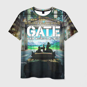 Мужская футболка 3D с принтом GATE в Кировске, 100% полиэфир | прямой крой, круглый вырез горловины, длина до линии бедер | gate | врата | ёдзи | лейла | рори | тука