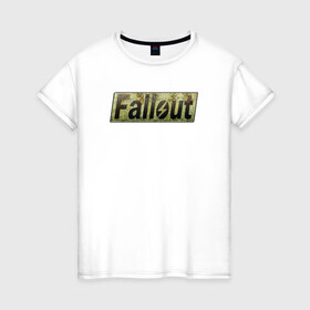Женская футболка хлопок с принтом Fallout 4 в Кировске, 100% хлопок | прямой крой, круглый вырез горловины, длина до линии бедер, слегка спущенное плечо | fallout 4 фаллаут распад shelter vault pipboy