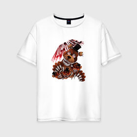 Женская футболка хлопок Oversize с принтом Five nights at Freddys в Кировске, 100% хлопок | свободный крой, круглый ворот, спущенный рукав, длина до линии бедер
 | fnaf | фнаф