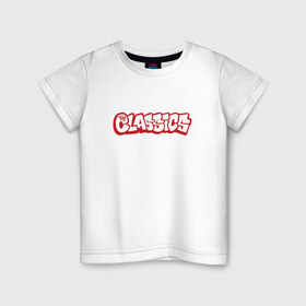 Детская футболка хлопок с принтом Классика в Кировске, 100% хлопок | круглый вырез горловины, полуприлегающий силуэт, длина до линии бедер | 