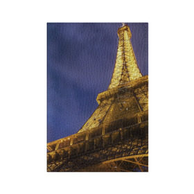 Обложка для паспорта матовая кожа с принтом Эйфелева башня в Кировске, натуральная матовая кожа | размер 19,3 х 13,7 см; прозрачные пластиковые крепления | париж | эйфелева башня