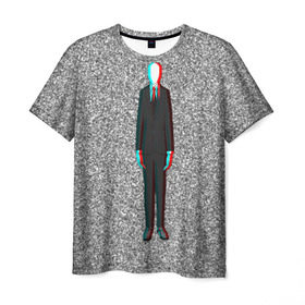 Мужская футболка 3D с принтом Слендер в Кировске, 100% полиэфир | прямой крой, круглый вырез горловины, длина до линии бедер | man | slender | тонкий | хоррор | худой