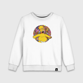 Детский свитшот хлопок с принтом Гомер в Кировске, 100% хлопок | круглый вырез горловины, эластичные манжеты, пояс и воротник | simpsons