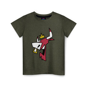 Детская футболка хлопок с принтом Chicago Bulls (crown) в Кировске, 100% хлопок | круглый вырез горловины, полуприлегающий силуэт, длина до линии бедер | 