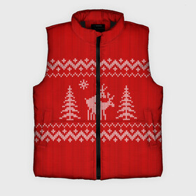 Мужской жилет утепленный 3D с принтом Свитер с оленями в Кировске,  |  | deer | new year | sweater | winter | зима | новый год | олени | рождество | с новым годом | сhristmas | свитер