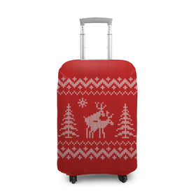 Чехол для чемодана 3D с принтом Свитер с оленями в Кировске, 86% полиэфир, 14% спандекс | двустороннее нанесение принта, прорези для ручек и колес | deer | new year | sweater | winter | зима | новый год | олени | рождество | с новым годом | сhristmas | свитер