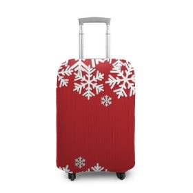 Чехол для чемодана 3D с принтом Снежинки в Кировске, 86% полиэфир, 14% спандекс | двустороннее нанесение принта, прорези для ручек и колес | new year | snowflake | sweater | winter | зима | новый год | рождество | с новым годом | сhristmas | свитер | снежинка