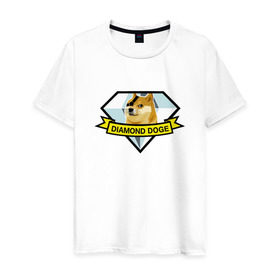 Мужская футболка хлопок с принтом Diamond doge в Кировске, 100% хлопок | прямой крой, круглый вырез горловины, длина до линии бедер, слегка спущенное плечо. | Тематика изображения на принте: mgs