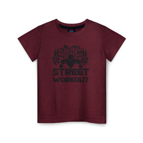 Детская футболка хлопок с принтом Street workout в Кировске, 100% хлопок | круглый вырез горловины, полуприлегающий силуэт, длина до линии бедер | street | workout