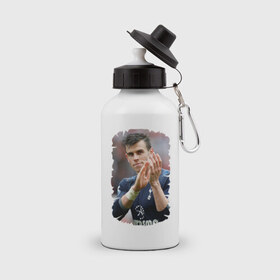Бутылка спортивная с принтом Gareth Bale в Кировске, металл | емкость — 500 мл, в комплекте две пластиковые крышки и карабин для крепления | gareth bale | бэйл гарет | реал мадрид | футбол