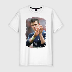 Мужская футболка премиум с принтом Gareth Bale в Кировске, 92% хлопок, 8% лайкра | приталенный силуэт, круглый вырез ворота, длина до линии бедра, короткий рукав | gareth bale | бэйл гарет | реал мадрид | футбол