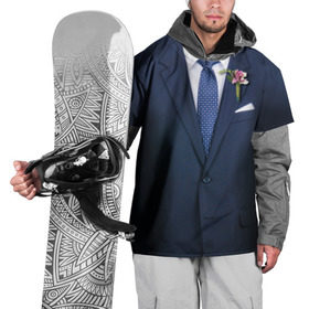 Накидка на куртку 3D с принтом Жених в Кировске, 100% полиэстер |  | Тематика изображения на принте: бутоньерка | жених | костюм | муж | пиджак | свадьба | семья