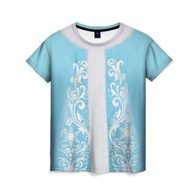 Женская футболка 3D с принтом Снегурочка в Кировске, 100% полиэфир ( синтетическое хлопкоподобное полотно) | прямой крой, круглый вырез горловины, длина до линии бедер | 2016 | год | костюм | новый | снегурка | снегурочка