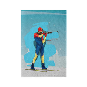 Обложка для паспорта матовая кожа с принтом Биатлон в Кировске, натуральная матовая кожа | размер 19,3 х 13,7 см; прозрачные пластиковые крепления | biathlon | sport | winter | биатлон | биатлонисты | зимние виды спорта | спорт | стрельба