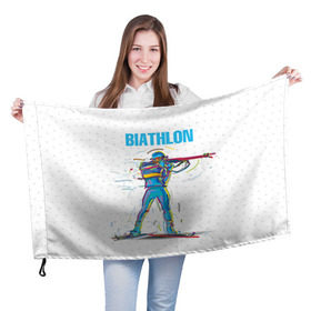 Флаг 3D с принтом Биатлон в Кировске, 100% полиэстер | плотность ткани — 95 г/м2, размер — 67 х 109 см. Принт наносится с одной стороны | biathlon | sport | winter | биатлон | биатлонисты | зимние виды спорта | спорт | стрельба