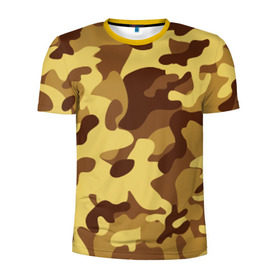 Мужская футболка 3D спортивная с принтом Пустынный камуфляж в Кировске, 100% полиэстер с улучшенными характеристиками | приталенный силуэт, круглая горловина, широкие плечи, сужается к линии бедра | camo | camouflage | military | камо