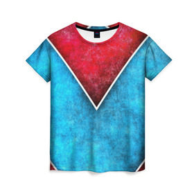 Женская футболка 3D с принтом Grunge в Кировске, 100% полиэфир ( синтетическое хлопкоподобное полотно) | прямой крой, круглый вырез горловины, длина до линии бедер | гранж | красный | полосы | текстуры