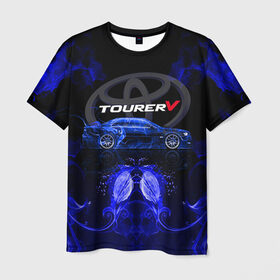 Мужская футболка 3D с принтом Toyota chaser в Кировске, 100% полиэфир | прямой крой, круглый вырез горловины, длина до линии бедер | chaser | jzx100 | tourer | tourer v | toyota | v | тоёта | тойота | турер ви | турик | чайзер | чайник