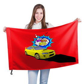 Флаг 3D с принтом Subaru Impreza в Кировске, 100% полиэстер | плотность ткани — 95 г/м2, размер — 67 х 109 см. Принт наносится с одной стороны | boobooboo | impreza | jdm | subaru | subaru impreza | бубубу | импреза | субару