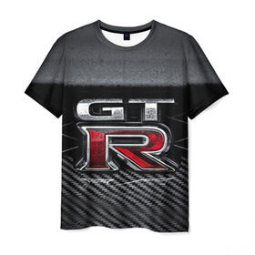 Мужская футболка 3D с принтом Nissan GTR в Кировске, 100% полиэфир | прямой крой, круглый вырез горловины, длина до линии бедер | gtr | nismo | nissan | nissan gtr | гтр | низмо | ниссан