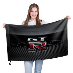 Флаг 3D с принтом Nissan GTR в Кировске, 100% полиэстер | плотность ткани — 95 г/м2, размер — 67 х 109 см. Принт наносится с одной стороны | gtr | nismo | nissan | nissan gtr | гтр | низмо | ниссан