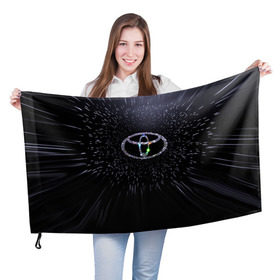 Флаг 3D с принтом Toyota в Кировске, 100% полиэстер | плотность ткани — 95 г/м2, размер — 67 х 109 см. Принт наносится с одной стороны | space | toyota | космос | тоёта | тойота