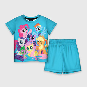 Детский костюм с шортами 3D с принтом My Little Pony в Кировске,  |  | friendship is magic | mlp | my little pony | pinky pie | pony | swag | дружба | литл пони | мой маленький пони | пони | поняши | поняшки | сваг | свэг | чудо