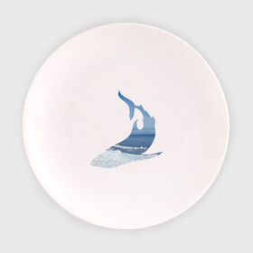 Тарелка с принтом Winter shark в Кировске, фарфор | диаметр - 210 мм
диаметр для нанесения принта - 120 мм | акула | зима | лед | пляж