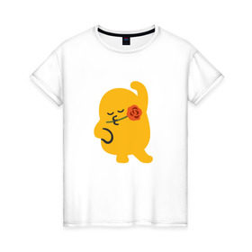 Женская футболка хлопок с принтом Mi-mi в Кировске, 100% хлопок | прямой крой, круглый вырез горловины, длина до линии бедер, слегка спущенное плечо | супер для тех у кого отличное настроениесмайлики swag emoji