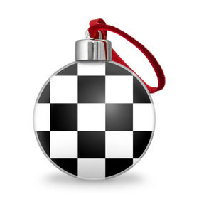 Ёлочный шар с принтом Клетка в Кировске, Пластик | Диаметр: 77 мм | белый | черно белый | черный | шахматная